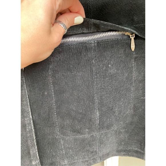 Helium London Black 100% Leather Jacket Collared Belted Full-Zip Coat, Sz Medium - Picture 6 of 13